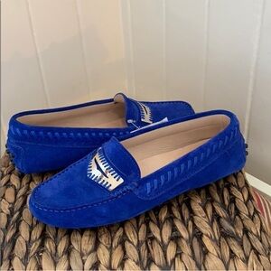 NWOB Tod’s Cobalt Blue Suede Loafers